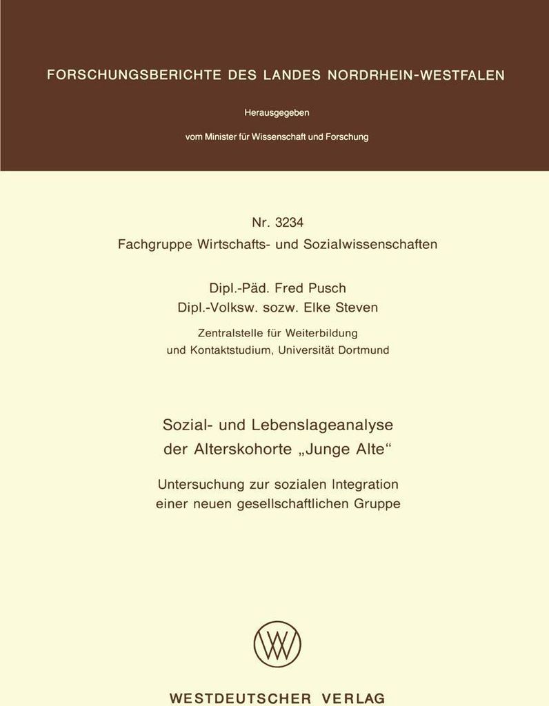 Sozial- und Lebenslageanalyse der Alterskohorte "Junge Alte"