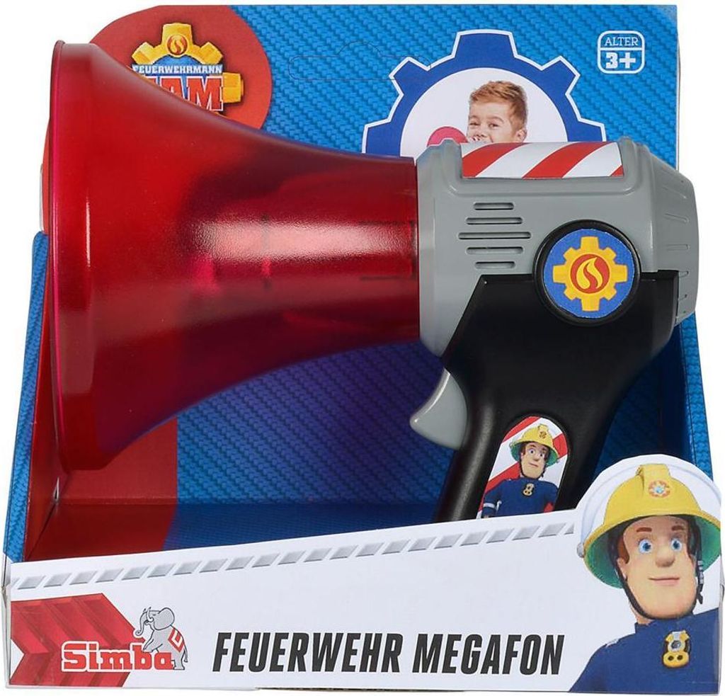 Simba, Feuerwehr Megaphon, Feuerwehrmann Sam, 16 cm, Rot, Immagine del prodotto 