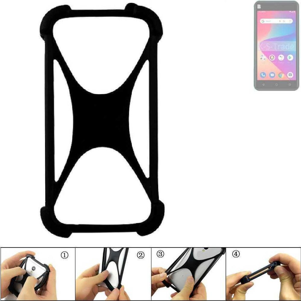 K-S-Trade Handy-Hülle Schutz-Hülle kompatibel mit BLU Studio X10 2022 Silikon Bumper TPU Softcase Smartphone Stoßschutz, schwarz