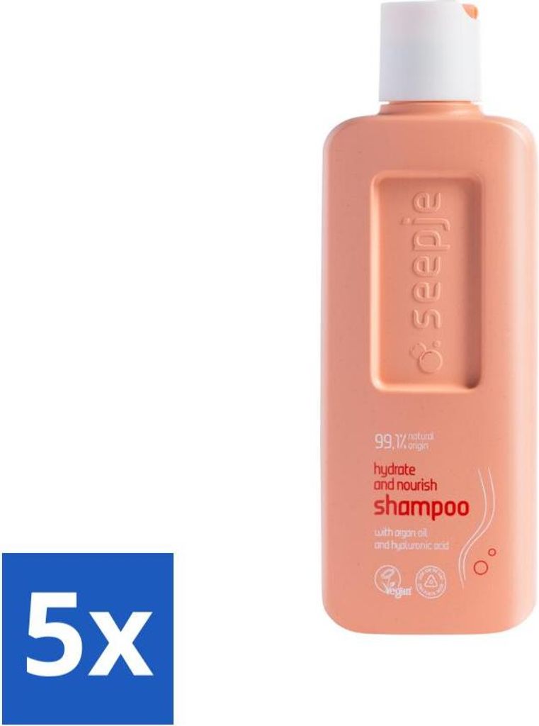 Seepje - Hydrate & Nourish Shampoo - Intensive Feuchtigkeit für gesundes Haar - 300 ml - Vorteilspack - 5 Stücke