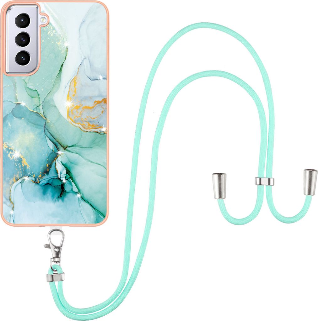 Galaxy S21+ 5G Handykette Hülle, Ultra Dünn Soft TPU Bumper Anti-kratzt Schutzhülle mit verstellbarem Tragegurt für Samsung Galaxy S21 Plus 5G ...