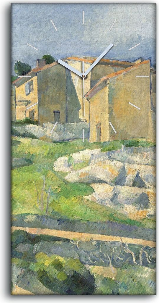 Leinwand Uhr Küche Wohnzimmer Bild Geräuschlos 30x60 Häuser in der Provence - weiße Hände