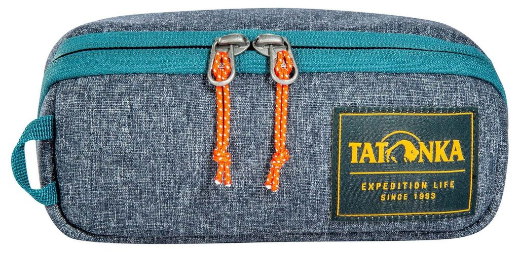 Tatonka Kulturbeutel Square Zip Pouch S (1L) - Aufklappbare Waschtasche mit 2 Reißverschluss-Netztaschen PFC/PFAS-frei - 8 x 19 x 7 cm (Navy)