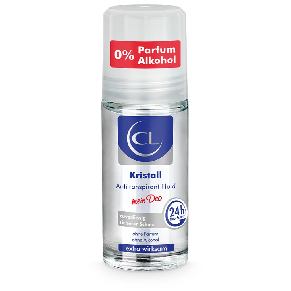 CL Kristall Antitranspirant gegen starkes Schwitzen - Anti Transpirant Deo Roller für Herren & Damen - Deo 1x 50 ml