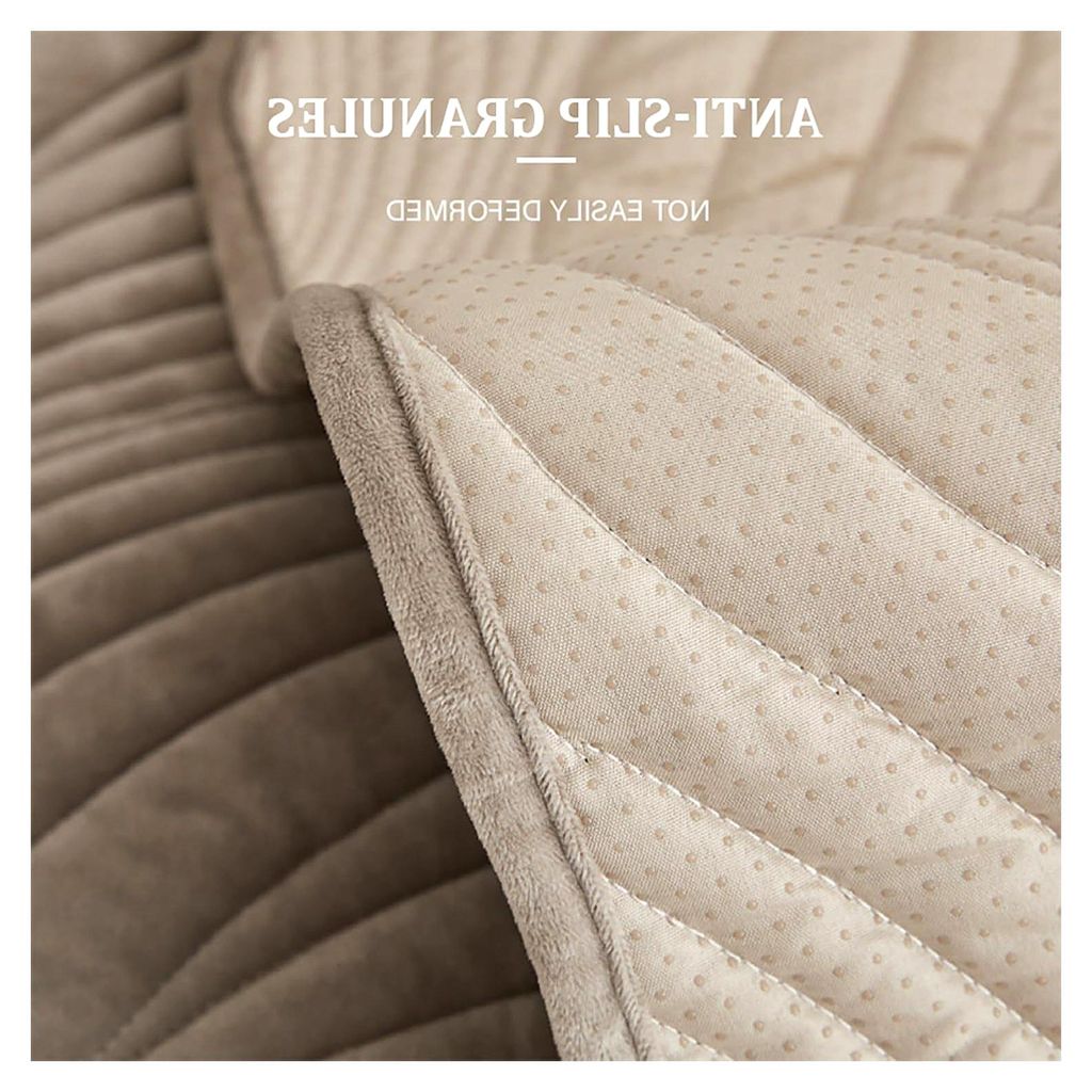 Samt Sofabezug für 2 3 4 Sitzer L-Form Ecksofa, rutschfester Sofaschutz, grau, 90*240cm