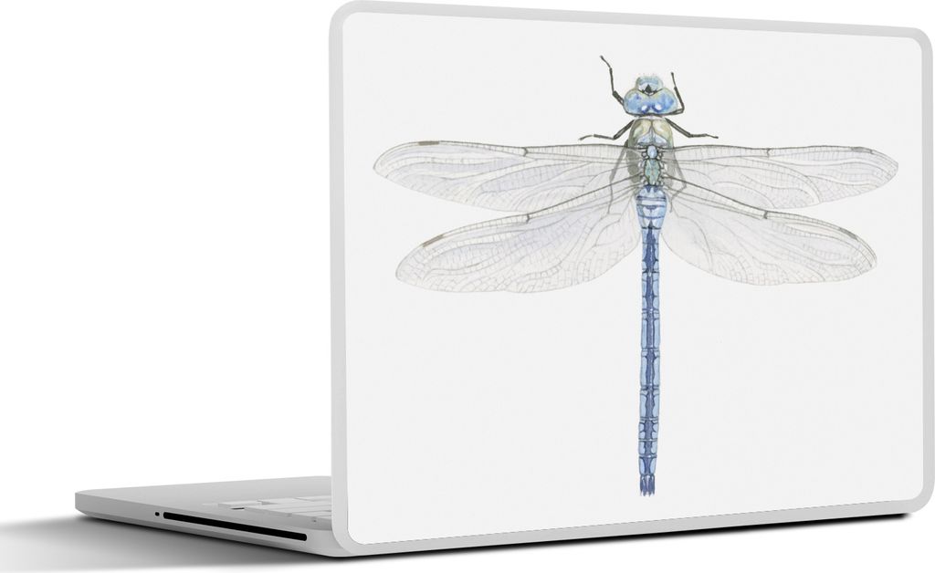 MuchoWow Laptop Aufkleber Sticker Cover Eine Illustration einer Libelle auf weißem Hintergrund 36.5x27.5 cm - Laptop-Sticker