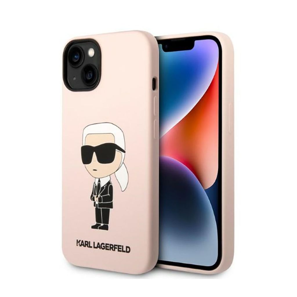 Karl Lagerfeld KLHMP14MSNIKBCP iPhone 14 Plus 6.7 Hardcase pink/pink Silikon Ikonik Magsafe Handyhülle