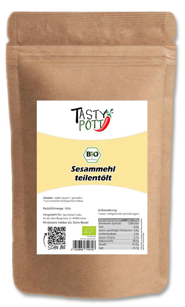 Tasty Pott Sesammehl - teilentölt - im Beutel - 1 Beutel