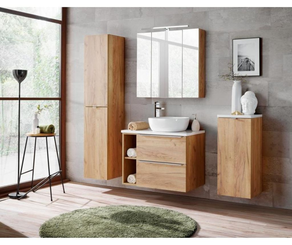 Plateau meuble sous vasque - 81 x 46 x 2,5 cm - Elise White Image du produit 