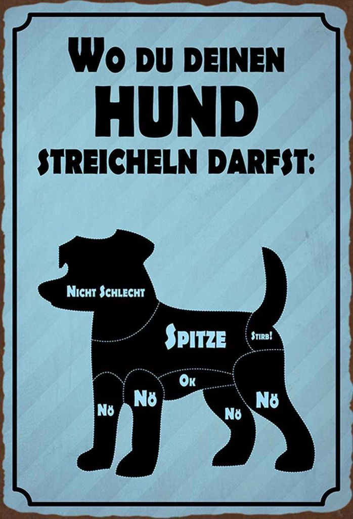 vianmo Holzschild 18x12 cm wo du deinen Hund streicheln Tier Haustier
