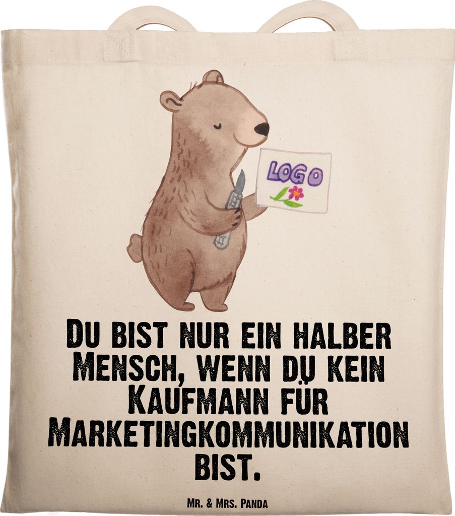 Mr. & Mrs. Panda dokumententasche Kaufmann für Marketingkommunikation Herz - Transparent - Geschenk, canvas tasche, Jutebeutel, Shopping, Einkaufs...