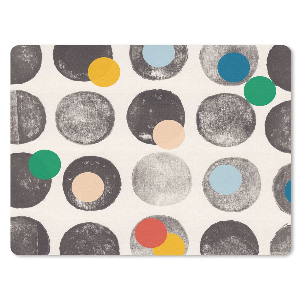MuchoWow Mauspad Mousepad Farben - Abstrakt - Kreise - Pastell 40x30 cm - Mousepads - Maus Mat - Pad - Mausunterlage - Anti Rutsch