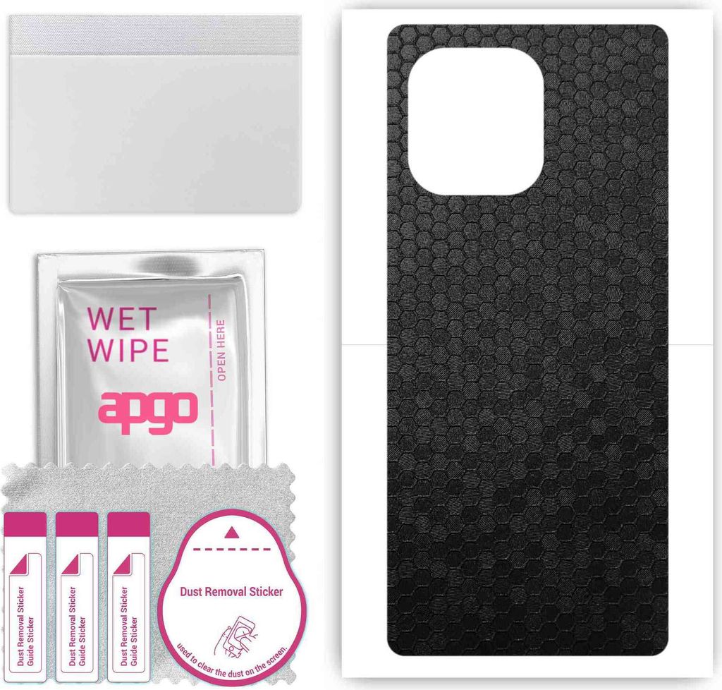 apgo Rückseite Schutzfolie, Skin, kompatibel mit Honor 70 Lite, Hinten Displayschutzfolie aus Vinylfolie, kratzfest, einfache Montage - Schwarze H...