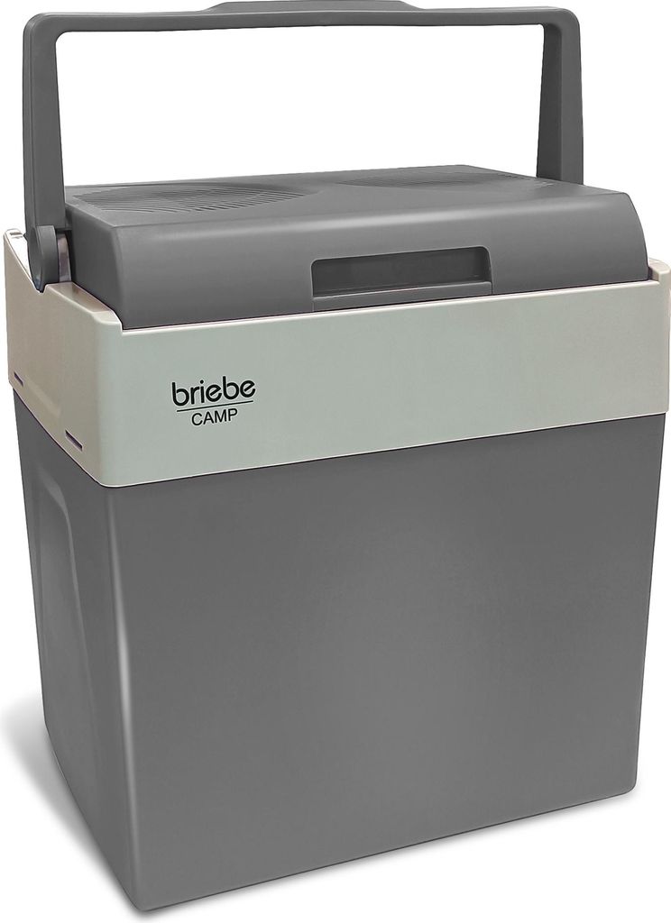 Briebe CF1153 Tragbare Elektrische Kühlbox, 28 Liter, 12V für Auto und 220V Grau