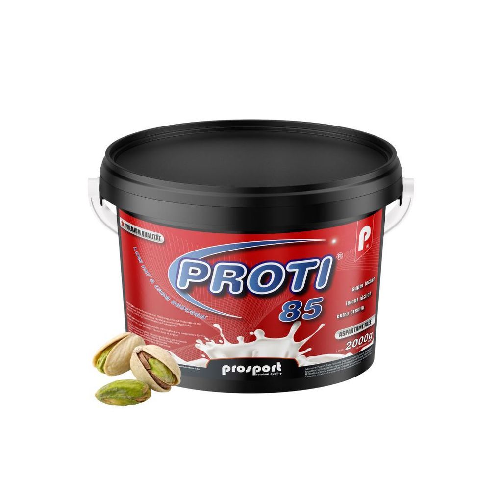 Prosport Proti 85 – Pistazie 2000g - Mehrkomponenten-Protein mit Whey, Casein & Eialbumin – 10 Vitamine, BCAAs & EAAs – Eiweißshake, extra...
