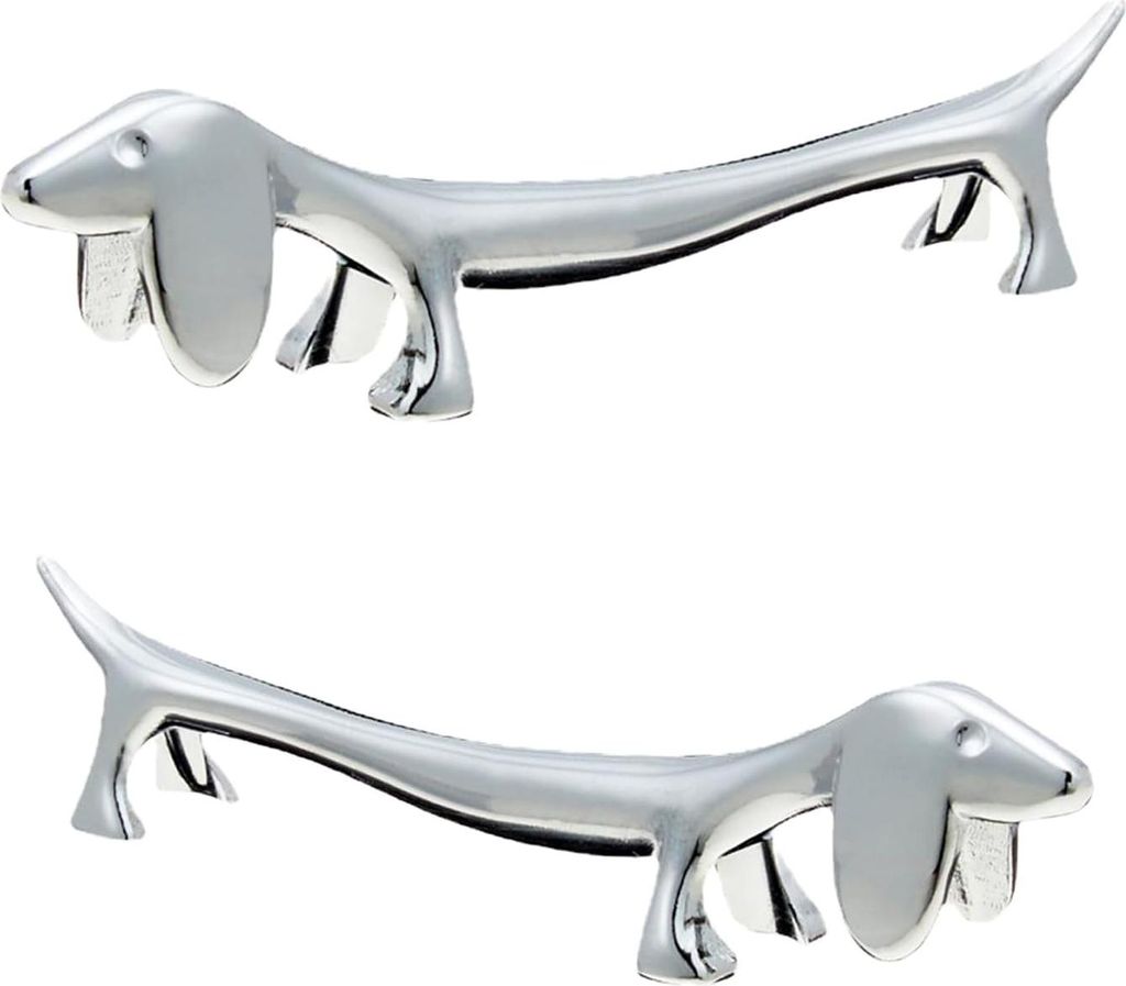 2 Stück Essstäbchenhalter in Form eines Hundes - Dackel Essstäbchenhalter Tischdekoration - Essstäbchenhalter aus Legierung - Geeignet für Lö...
