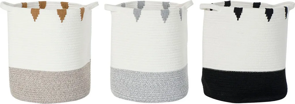 Paniers de rangement en osier style Boho 34x40 cm - Set de 3 unités