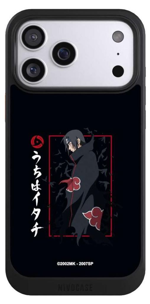 NIVOCASE Hülle für Apple iPhone 17 Pro Max Handyhülle NIVOcore Case Schwarz Naruto Shippuden Offizielles Lizenzprodukt Itachi Uchiha
