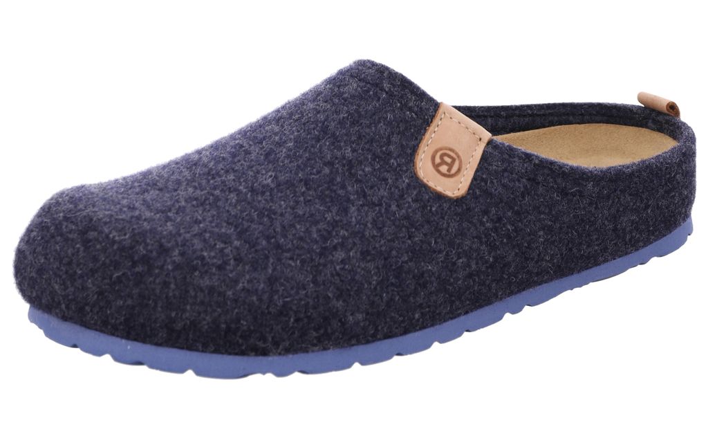 Rohde Herren Pantoffel Hausschuh Softfilz Napoli-H 6900, Größe:41 EU, Farbe:Blau