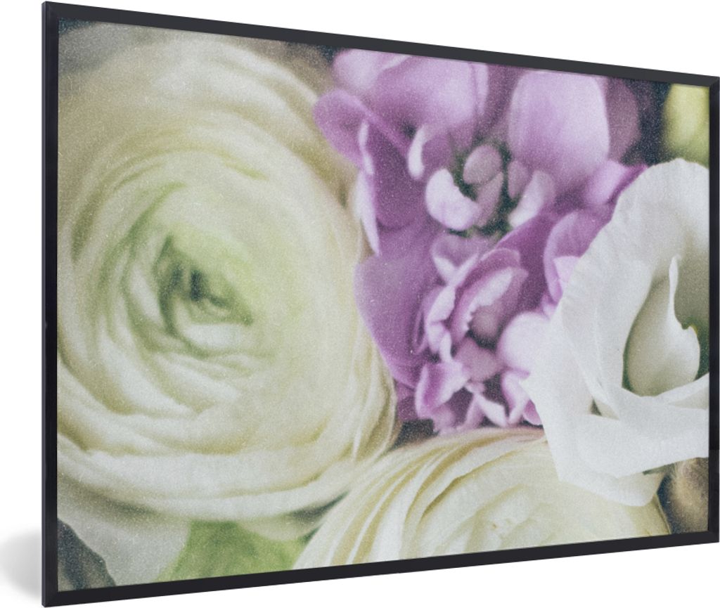 MuchoWow Gerahmtes Poster Blumen - Rosen - Natur 30x20 cm - Poster mit Schwarzem Bilderrahmen Wandposter Rahmen Foto Bilder - Kunstdruck - Bild-P...
