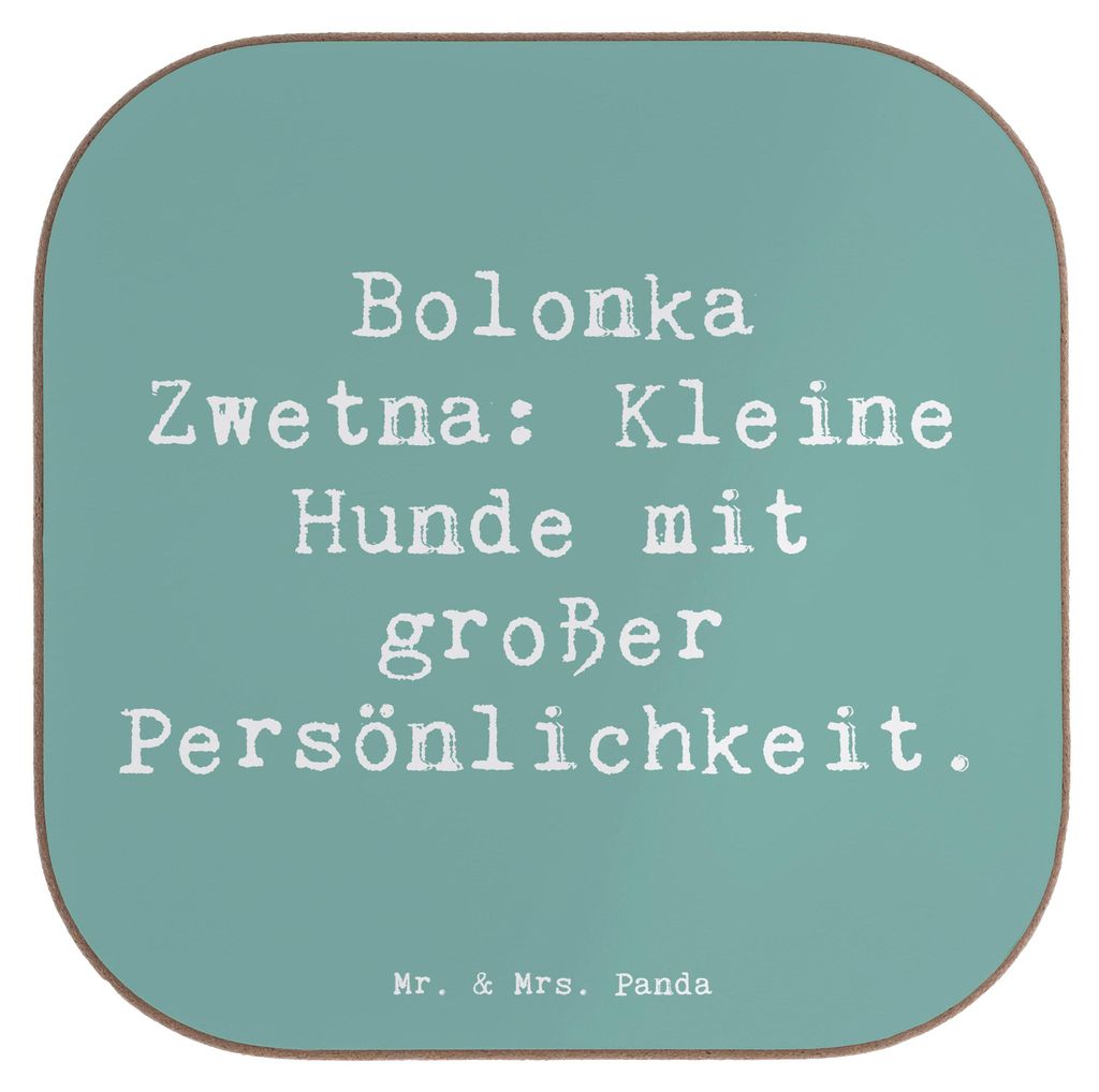 Mr. & Mrs. Panda Tischschoner Spruch Bolonka Zwetna Charme - Meeresbrise - Geschenk, kleine Hunde, Kinderfreundlich, Tassenuntersetzer, Hund, Unter...