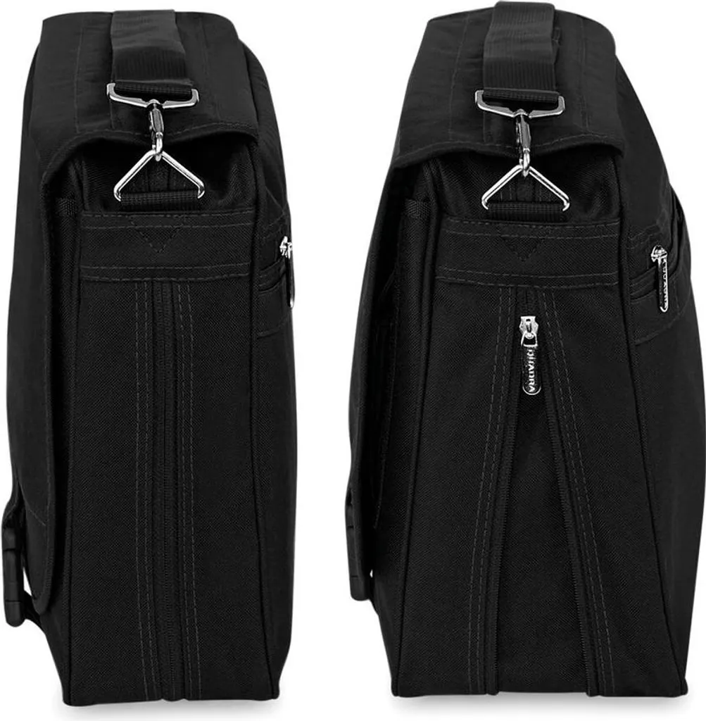 Quadra QD65 Borsa Tracolla Professionale - Cartella Documenti Ufficio Nera - 7
