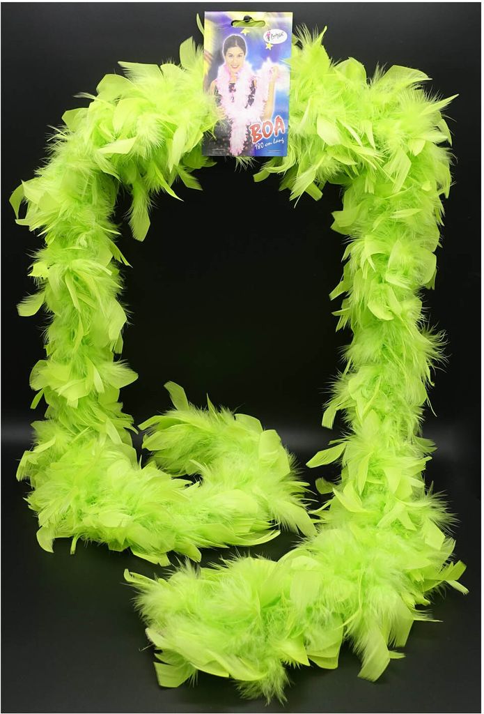 Neongrüne Federboa (60gramm / 180cm) Produktbild 