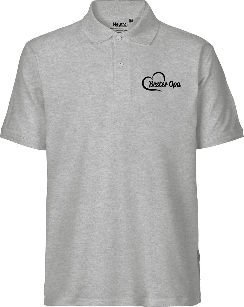 Huuraa Herren Polo Shirt Bester Opa Herz S Sport Grey Bio Baumwolle Fairtrade Poloshirt Geschenkidee