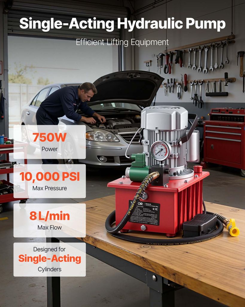 VEVOR Lufthydraulikpumpe Fußpumpe 10000 PSI, 2,3 L Hydraulikpumpe mit Schlauch und Spritzpistole, 700 kg/cm² Einstellbarer Druck und 0,7-1 Bereich VEVOR Lufthydraulikpumpe Fußpumpe 10000 PSI, 2,3 L Hydraulikpumpe mit Schlauch und Spritzpistole, 700 kg/cm² Einstellbarer Druck und 0,7-1 Bereich