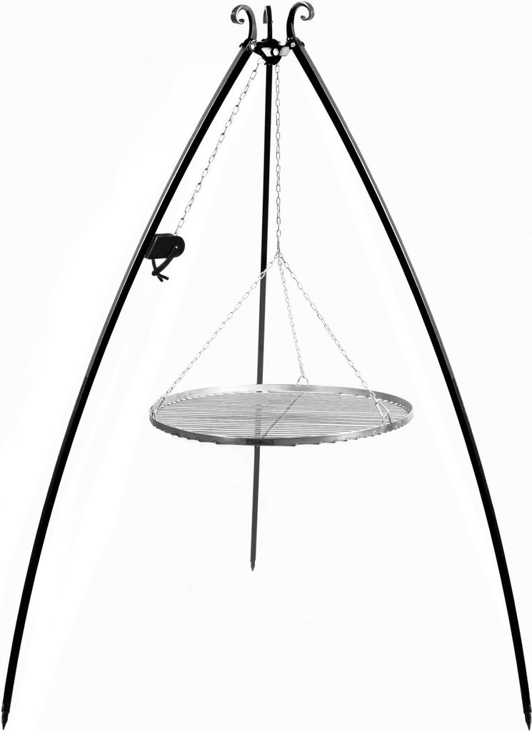 Schwenkgrill GLOGAU 200 cm inkl. Grillrost aus Edelstahl in verschiedenen Größen + Kurbel