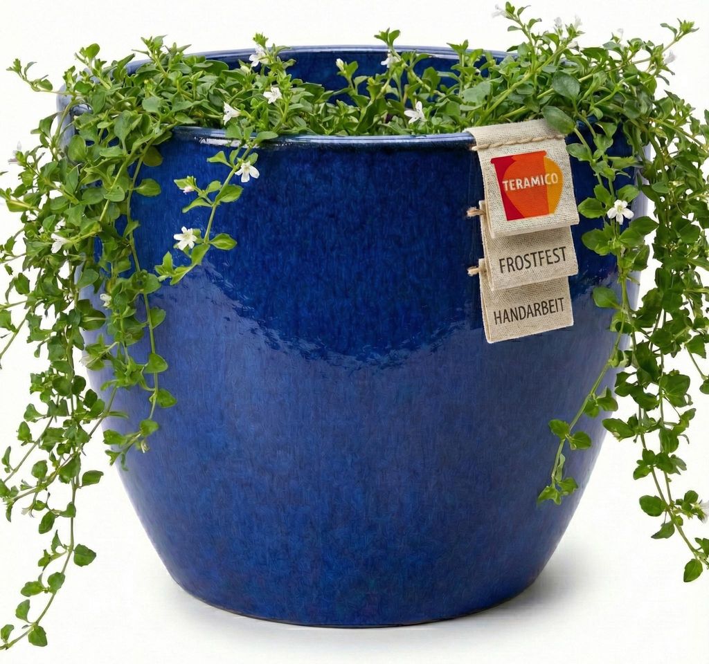 Pot de fleurs en céramique Eggpot bleu royal Ø29cm Image du produit 