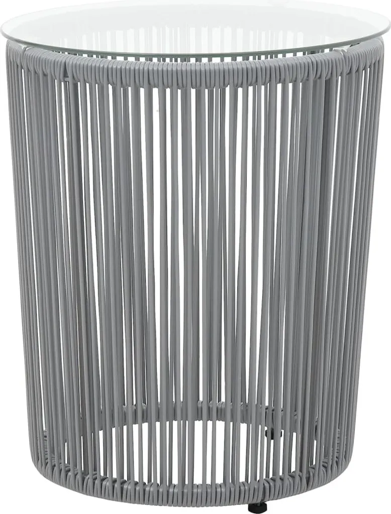 Mobilier de balcon gain de place en résine tressée avec coussins Gris