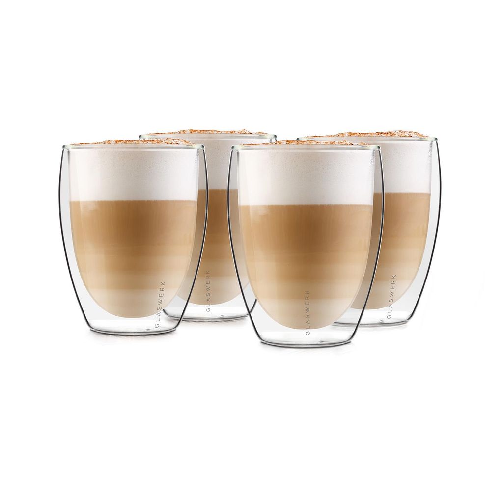 Doppelwandige Glas Thermogläser Glas Tasse Latte macchiato Thermoglas Kaffee Tee 