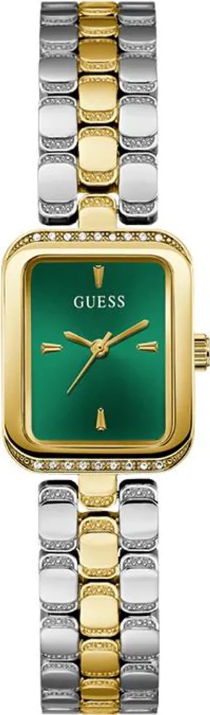 Montre rectangulaire à cristaux Guess Isla cadran argenté épuré