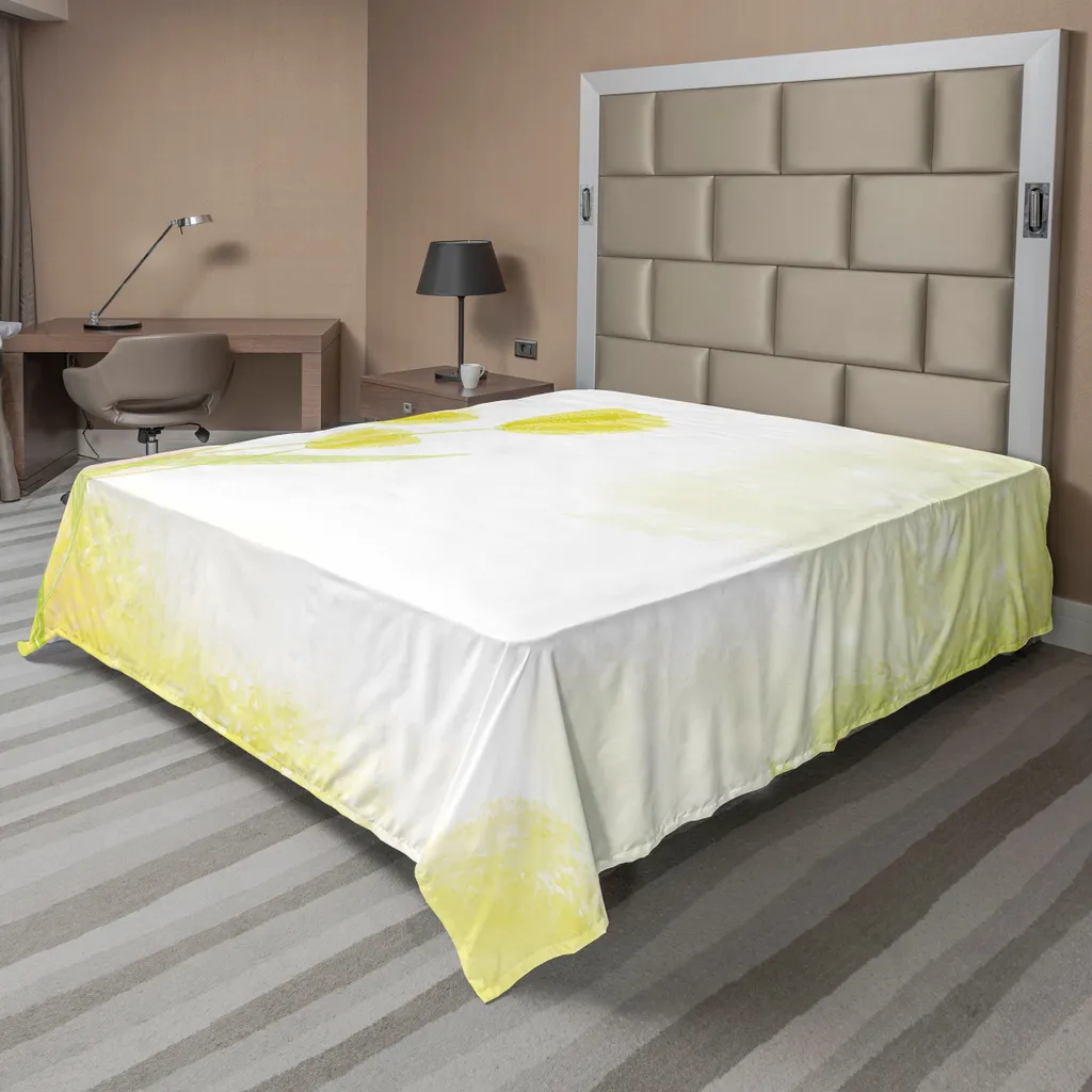 ABAKUHAUS Lenzuolo Tulipano 260x228 cm - Microfibra Morbida Beige Verde