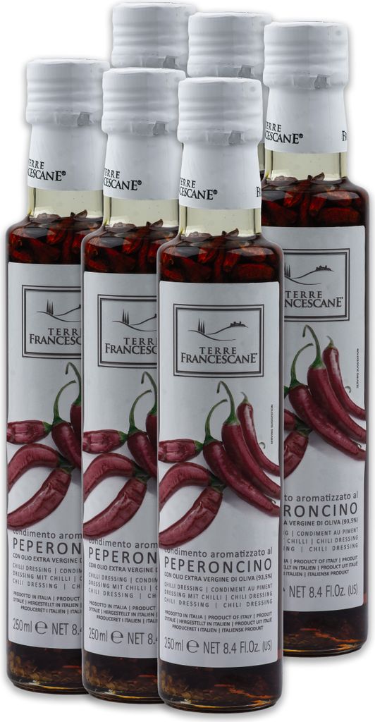 Chili-Öl 6x 250ml von TERRE FRANCESCANE Extra Natives Produktbild 