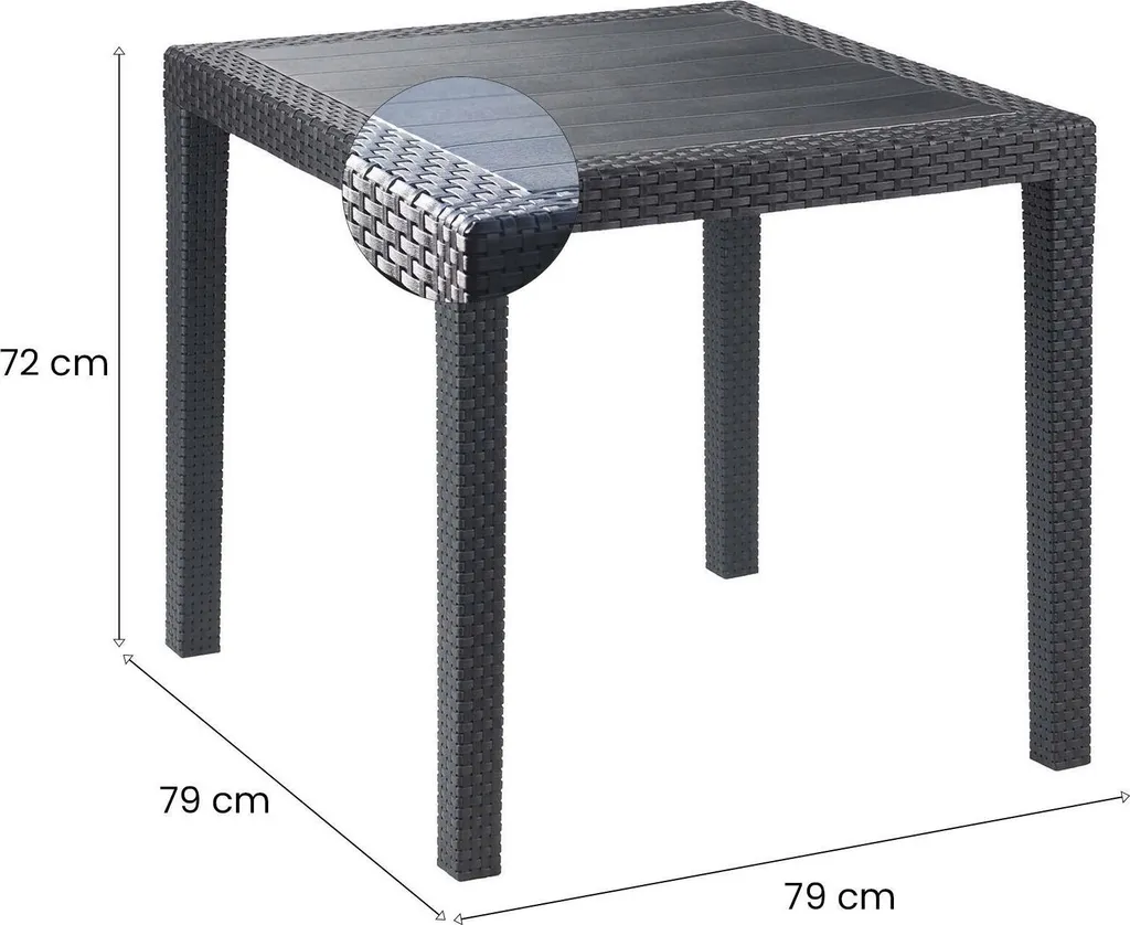 Table Bistro King 79x79 cm Anthracite : Stable et Durable pour l'Extérieur - 8