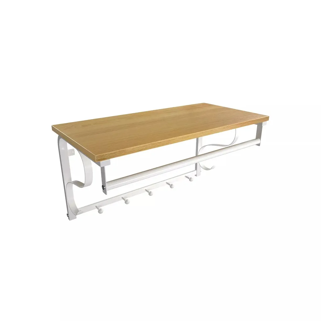 Appendiabiti Florida Nero Legno: Stile Industriale Salvaspazio 60cm