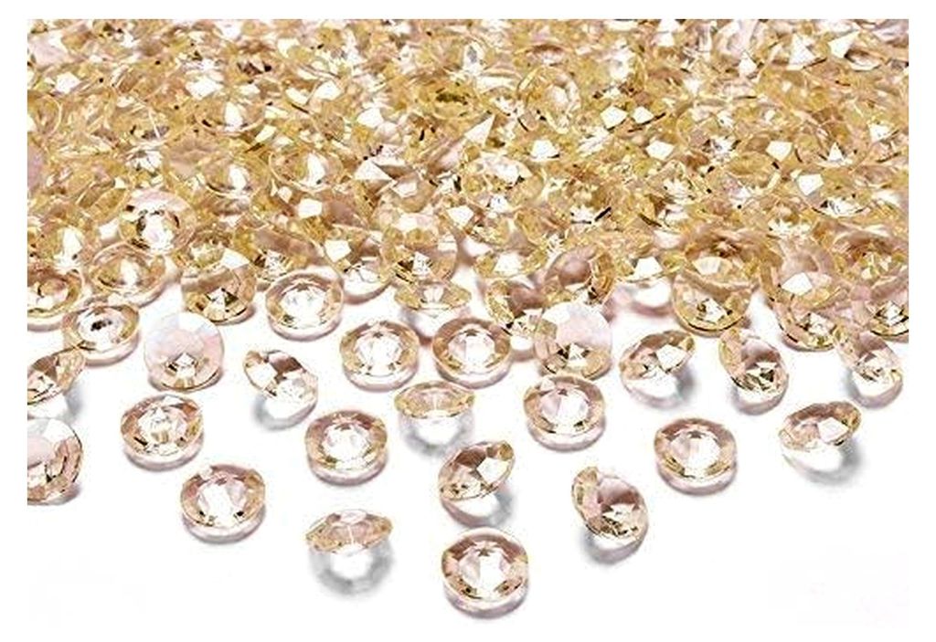 Kristalle Gold Diamanten Streuteile Dekosteine Tisch Deko Hochzeit 100 STÜCK Ø12mm (Gold)