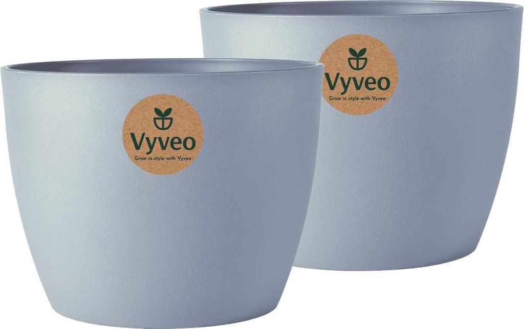 Vyveo - Blumentopf Lunda - 2er-Set - Dunkelgrau - 27x20