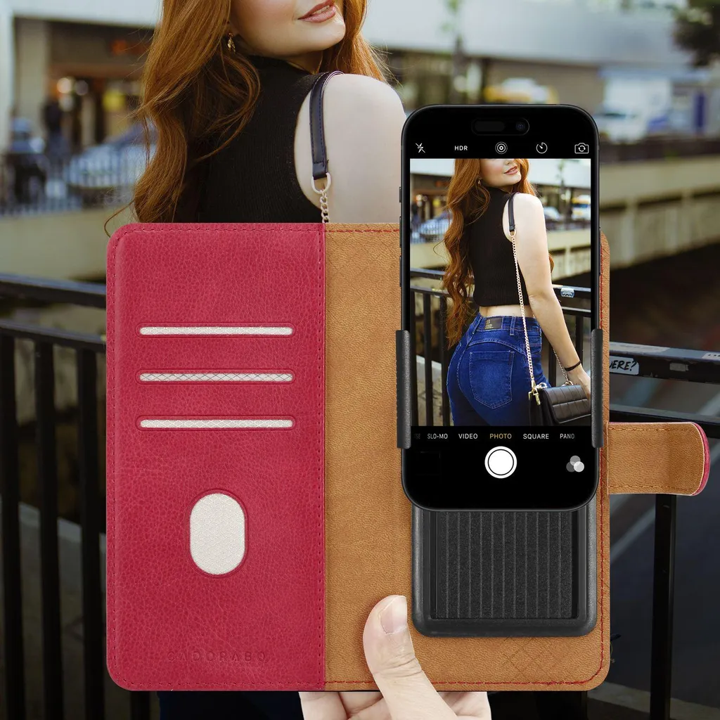 Cadorabo Custodia OnePlus Nord Rosso - Protezione Flip 360° in Similpelle - 6