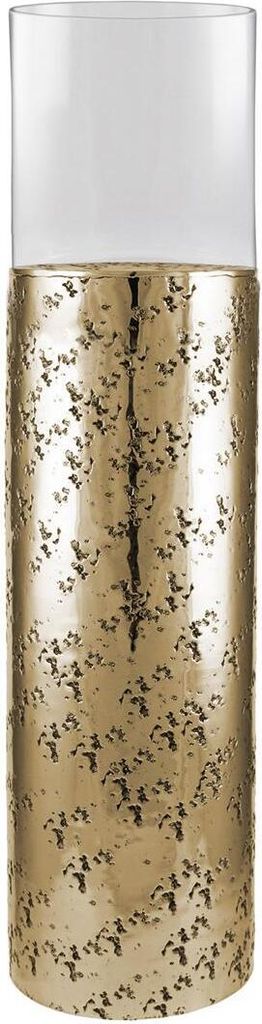 Kaheku Windlicht Loukia antik gold Aluminium mit Glasaufsatz, Durchmesser 20 cm, Höhe 75 cm 99990370