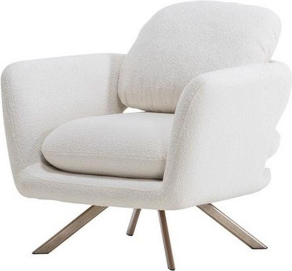 Stilvoller Weißer Polstersessel Polstermöbel Luxus Wohnzimmerstühle