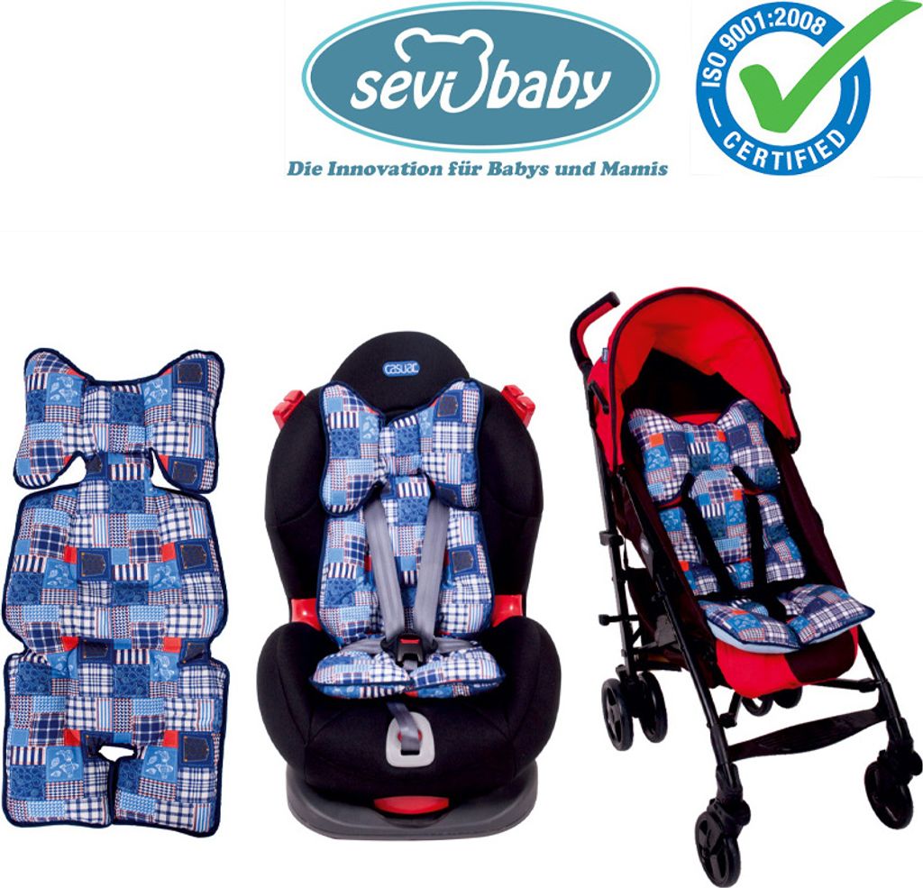 Sevibaby PATCHWORK Einlage Sitzunterlage fü Babyschale Kinderwagen Autositz 8376-31