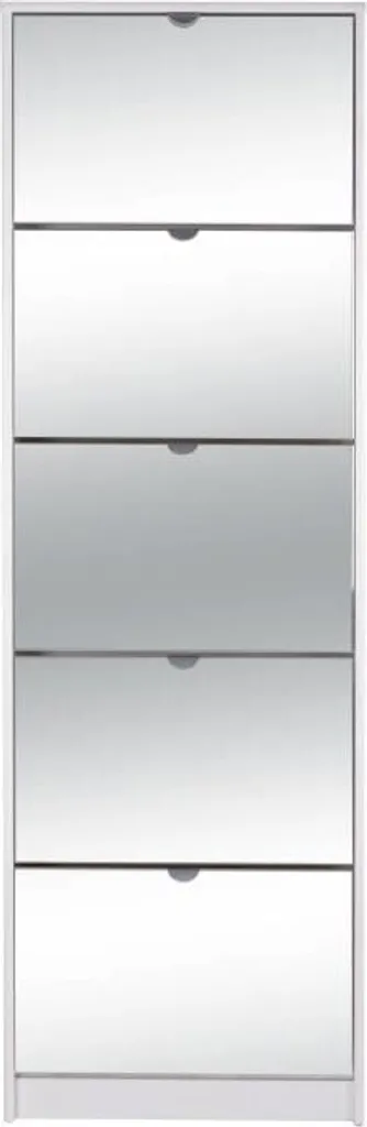 Meuble chaussures fin pour couloir KOBLENZ blanc 15 paires L 58 cm