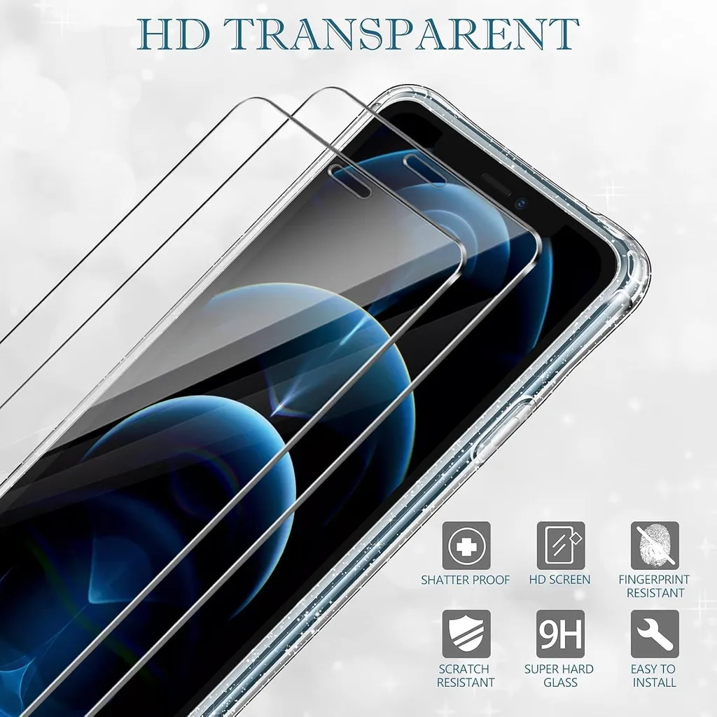 Custodia Crystal Gloss iPhone 12 Pro con Doppio Vetro Temperato 9H - 6