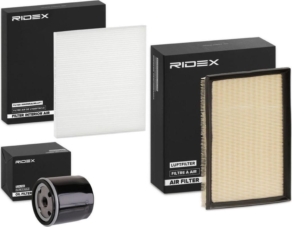RIDEX Filterset Inspektionspaket Filtersatz für VW Passat Variant (3G5, CB5) Passat Limousine (3C2) Polo Schrägheck (86C, 80) für OPEL ZAFIRA B ...
