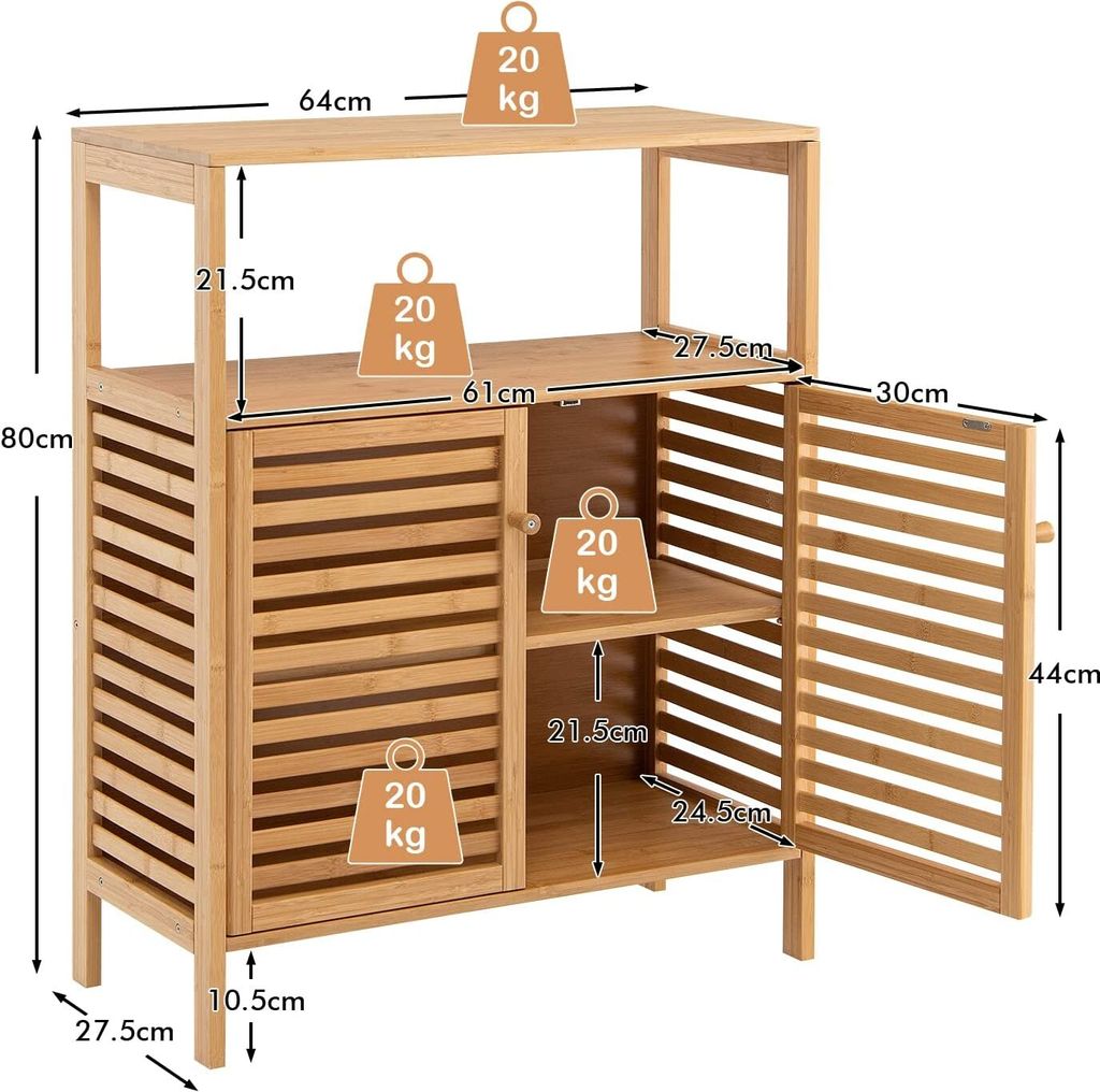 COSTWAY Badezimmerschrank Schmal Mit Schublade – Badkommode Aus Holz, 43x34x77 Cm, Schwarz