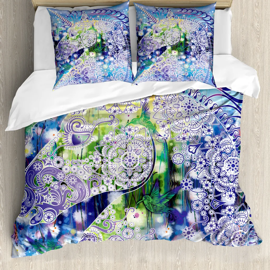 Copripiumino Unicorno ABAKUHAUS 200x200: Biancheria Letto Antiacaro