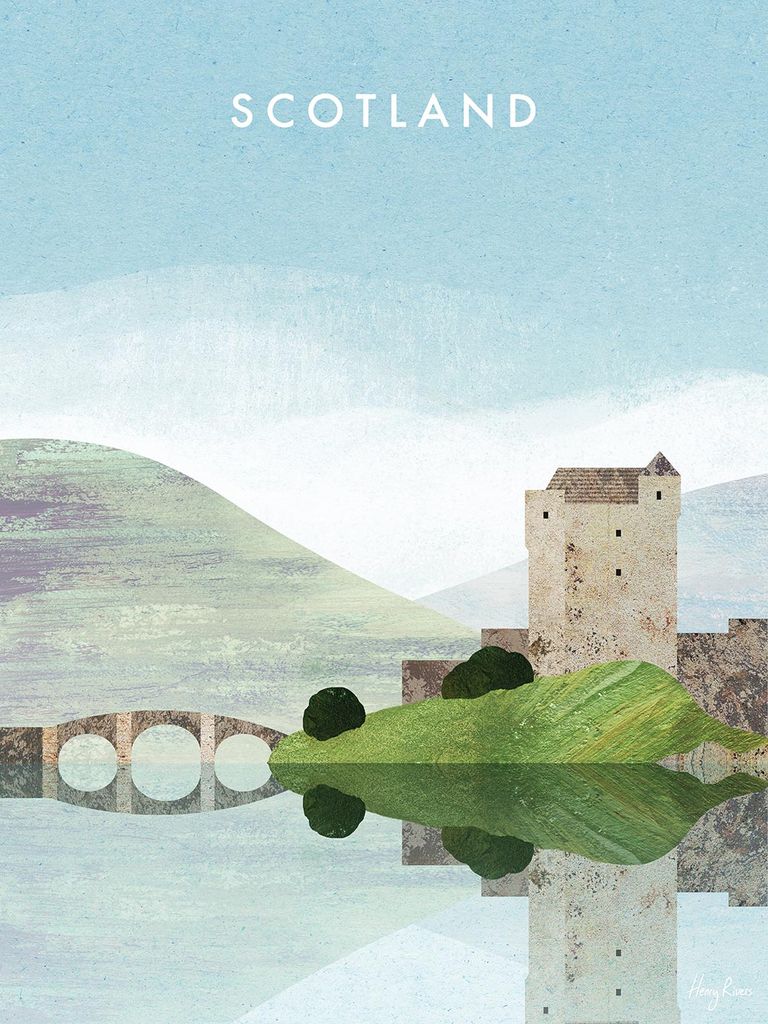 Henry Rivers - Leinwanddruck "Scotland Eilean Donan Castle" PM7069 (50 cm x 40 cm) (Bunt)
